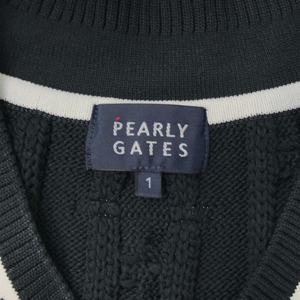 サイズ：1 PEARLY GATES パーリーゲイツ 30周年モデル ニットベスト  ブラック系 [240101457057] ゴルフウェア レディース ストスト サイズ：1 PEARLY GATES パーリーゲイツ 30周年モデル ニット