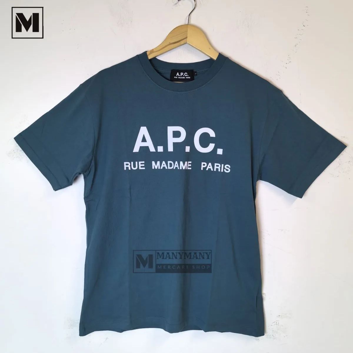 【新品】A.P.C. / アーペーセー 別注 オーバーサイズ ロゴプリント Tシャツ Green