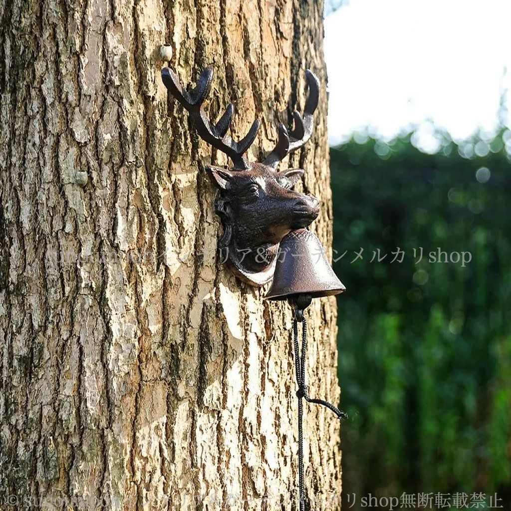  鋳鉄 エレガント ガーデン 8-14 ガーデンインテリア おしゃれ ノスタルジック シャビー加工 鹿 レトロ ガーデニング インテリア お洒落 ドアベル シャビーシック 雑貨 庭の装飾 ガーデン雑貨 庭 ハンギングベル ガーデンライフ オーナメント オブジェ 園芸用品