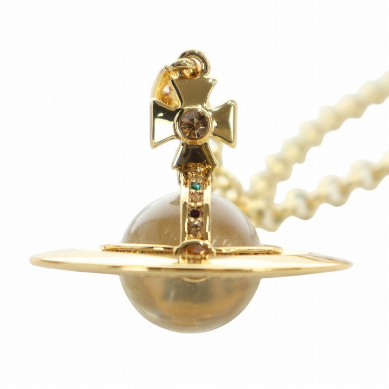 美品☆ヴィヴィアンウエストウッド　ネックレス　オーブ　ロゴマーク　ラインストーン ヴィヴィアンウエストウッド Vivienne Westwood ネックレス