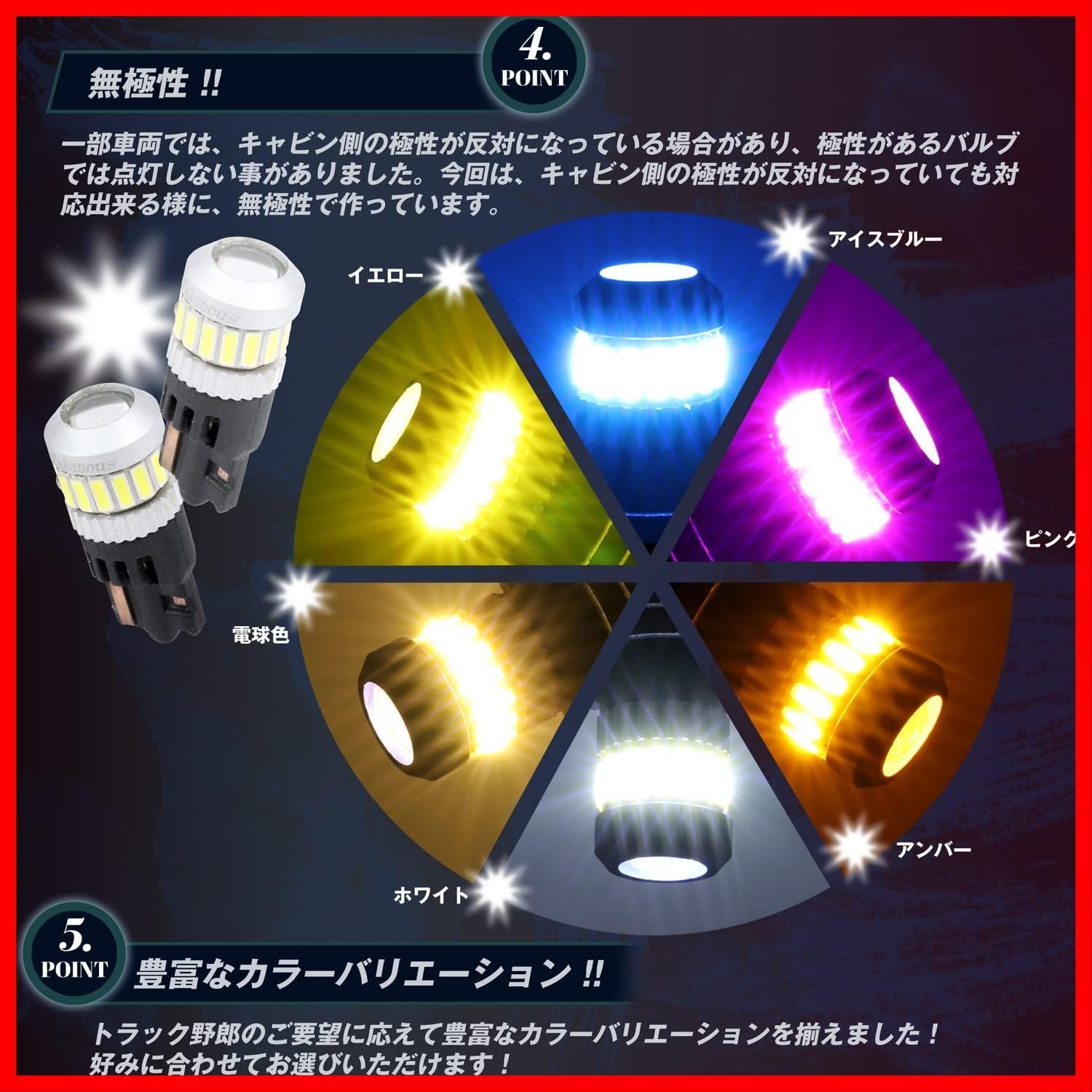 T10 LED ポジション ポジションランプ 竹村商会 led 24v 12v ledマーカー マーカー球 ledバルブ 爆光 6500k ホワイト  電球色 アンバー ブルー アイスブルー ピンク イエロー ナンバー灯 ルームランプ ポジション球 ポジションライト