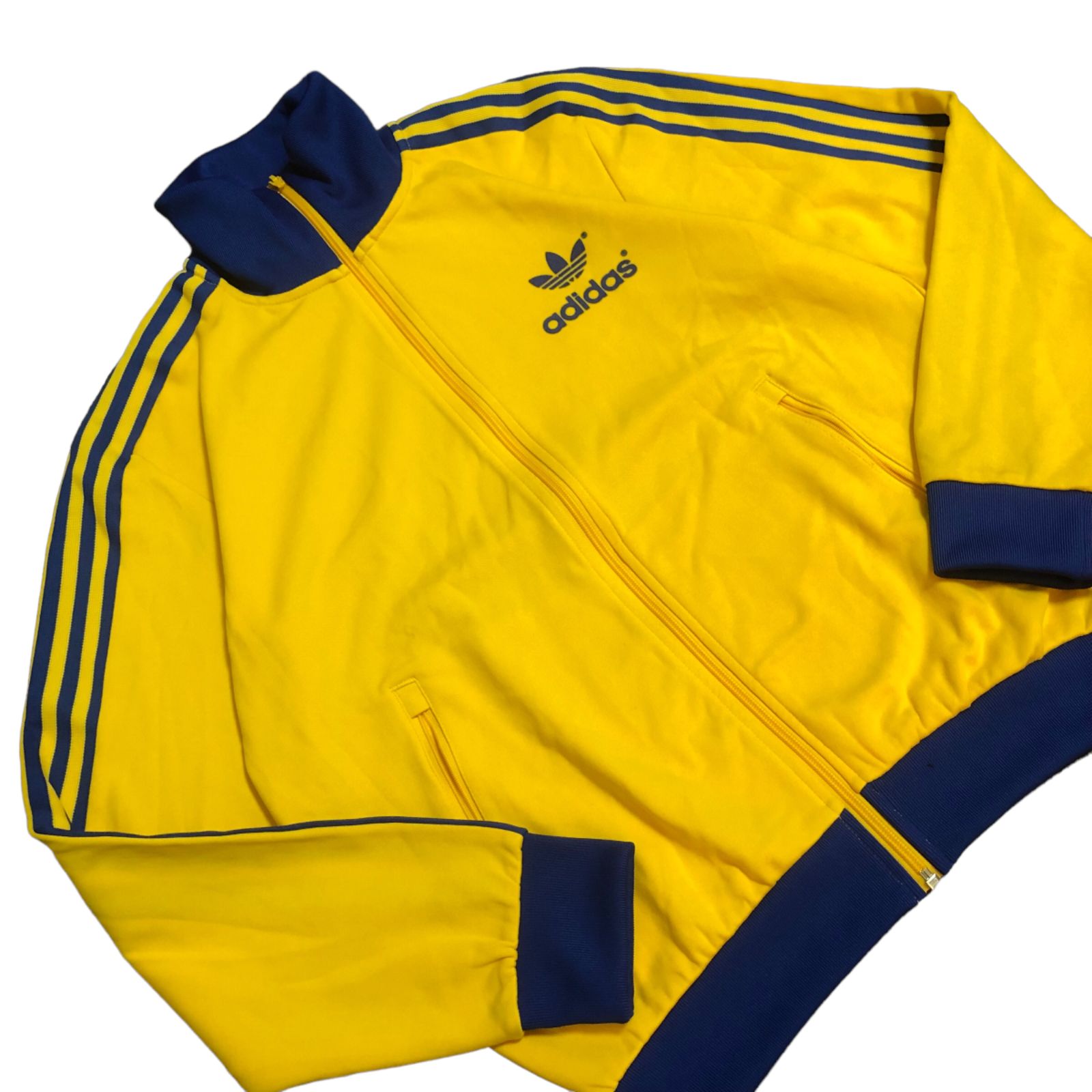 adidas トラックジャケット イエロー ブルー ジャージ 70s y2k