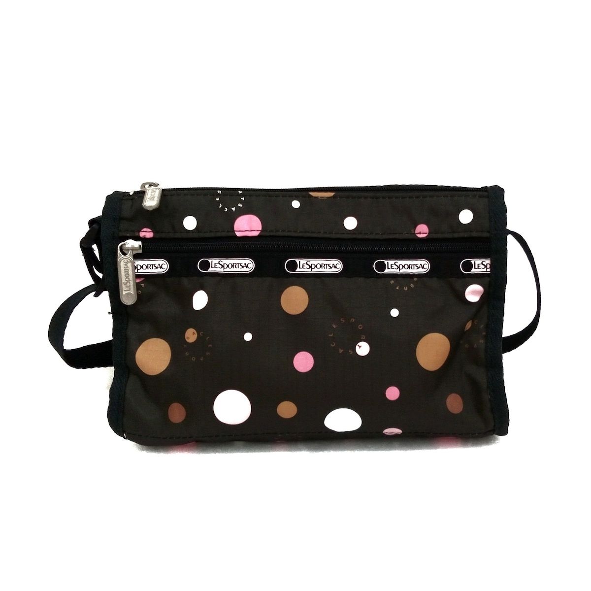 LESPORTSAC(レスポートサック) ショルダーバッグ - 黒×ピンク