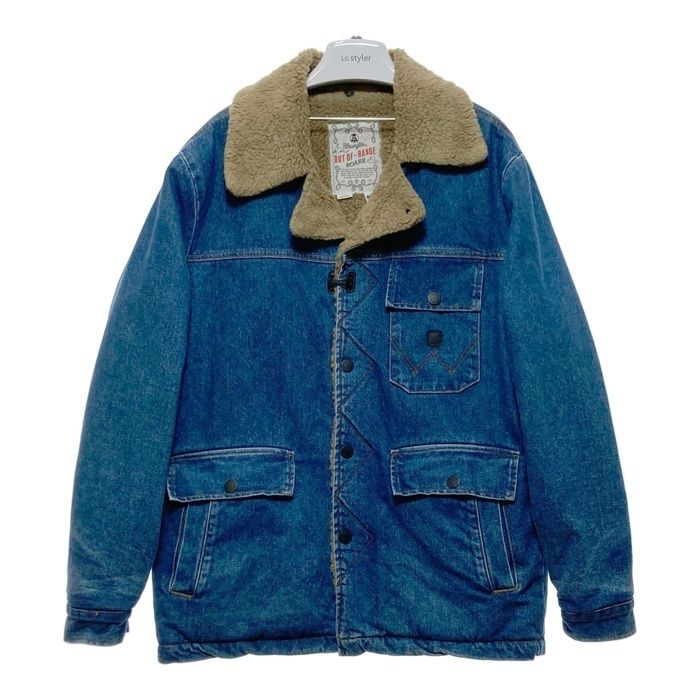 ROARK ロアーク Wrangler ラングラー Roundup Jacket デニム ボアジャケット ランチ インディゴ ブラウン RJ244 Size M