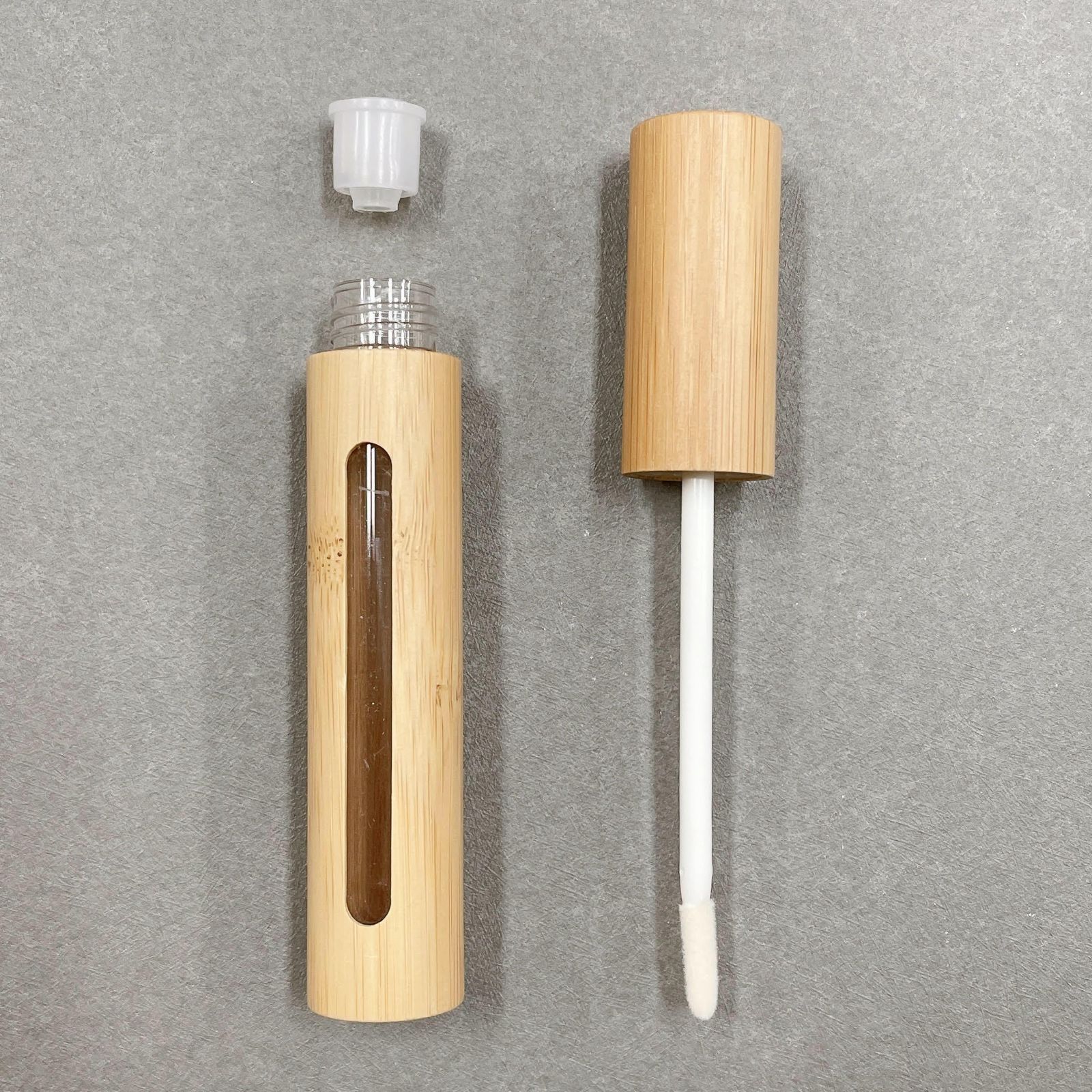 【バンブー ウッド リップ グロス 詰替 ボトル】6ml 手作り コスメ コスメ用 ボトル 容器 器材 化粧 クラフトおしゃれ 可愛い
