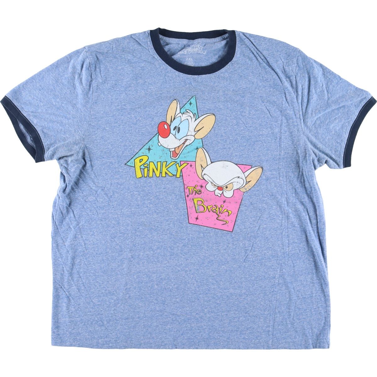 古着 PINKY AND THE BRAIN ピンキー ブレイン リンガーT キャラクタープリントTシャツ メンズXXL/eaa428527