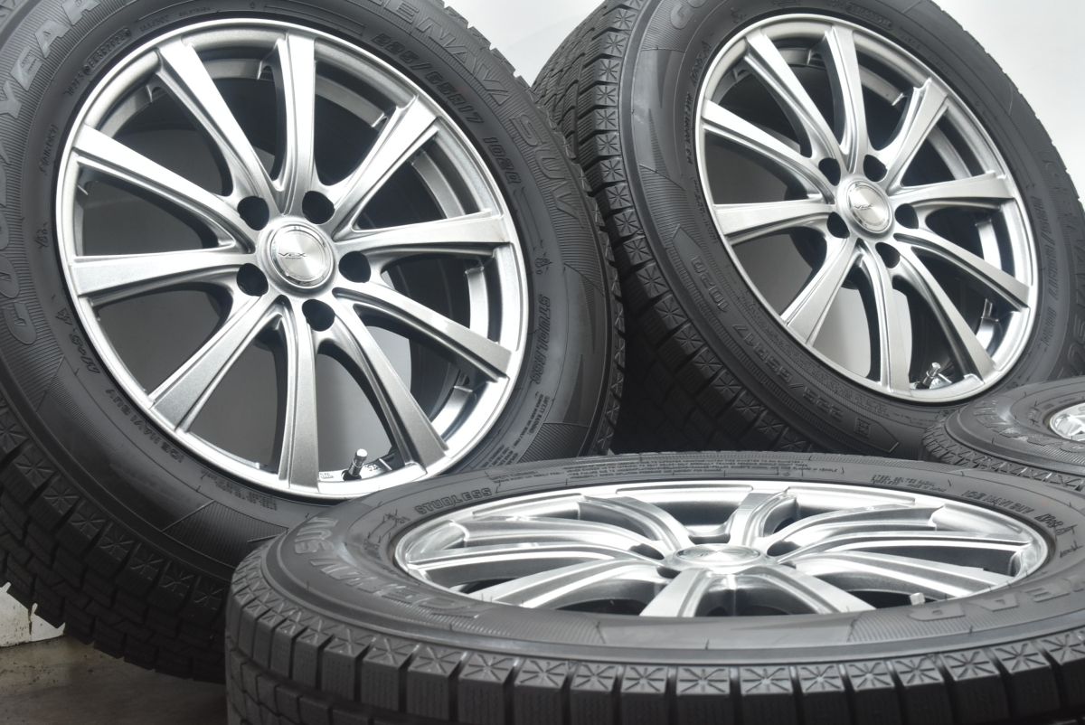 製 バリ溝 VEX 17in 7J 38 PCD114.3 グッドイヤー アイスナビSUV 225 65R17 エクストレイル CX-5 CX-8 レガシィアウトバック