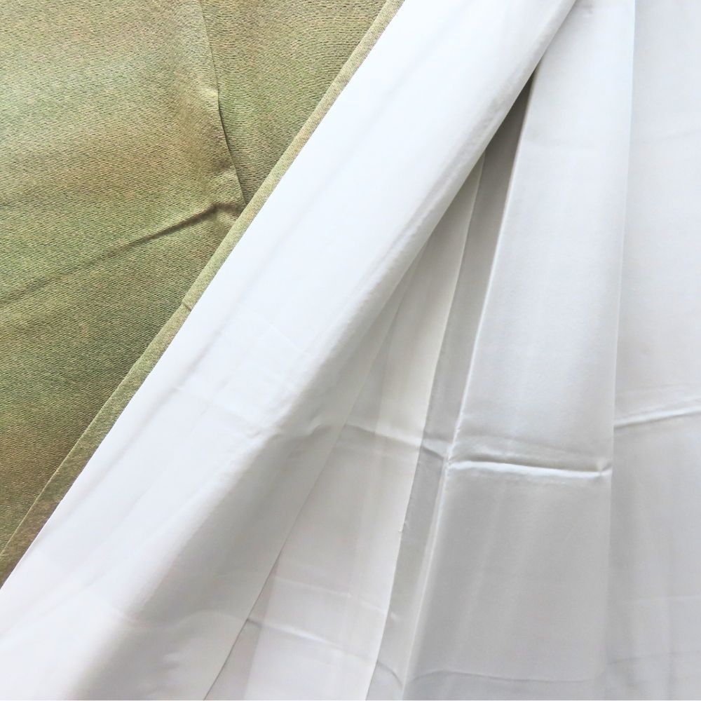 中古】 色無地 叩き染め 正絹(金銀糸除く) カーキ系 モダン 渋格好良い