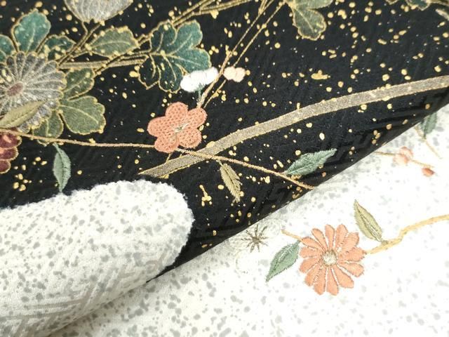 D621 訪問着　総刺繍　絞り　鳳凰　花模様　正絹　着物　袷　極美品 特選総手刺繍ぼかし染訪問着〈正倉院唐花模様〉「尾峨佐染繍