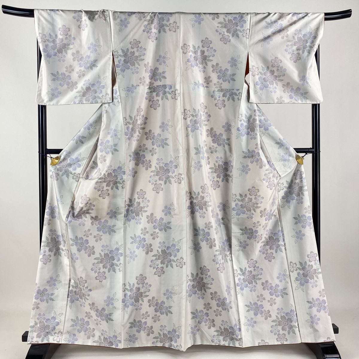 紬 身丈157cm 裄丈62cm S 袷 持て余し ますいわ屋 茶緑色 正絹 美 