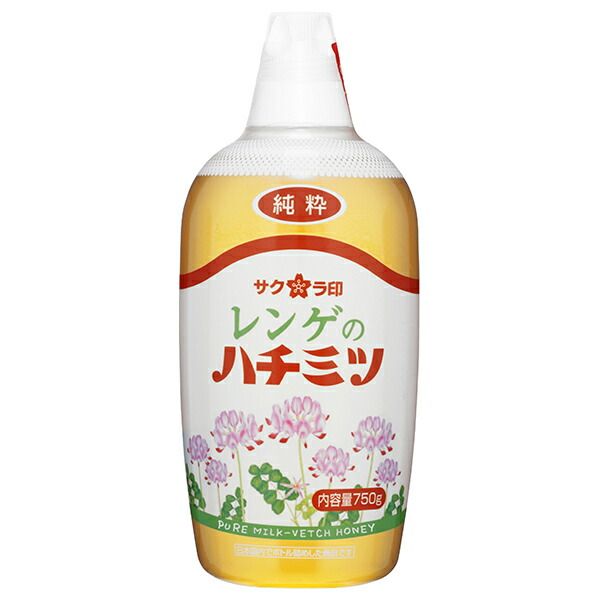 加藤美蜂園 サクラ印 純粋レンゲハチミツ 750g×12本入｜ 嗜好品 シロップ はちみつ 蜂蜜