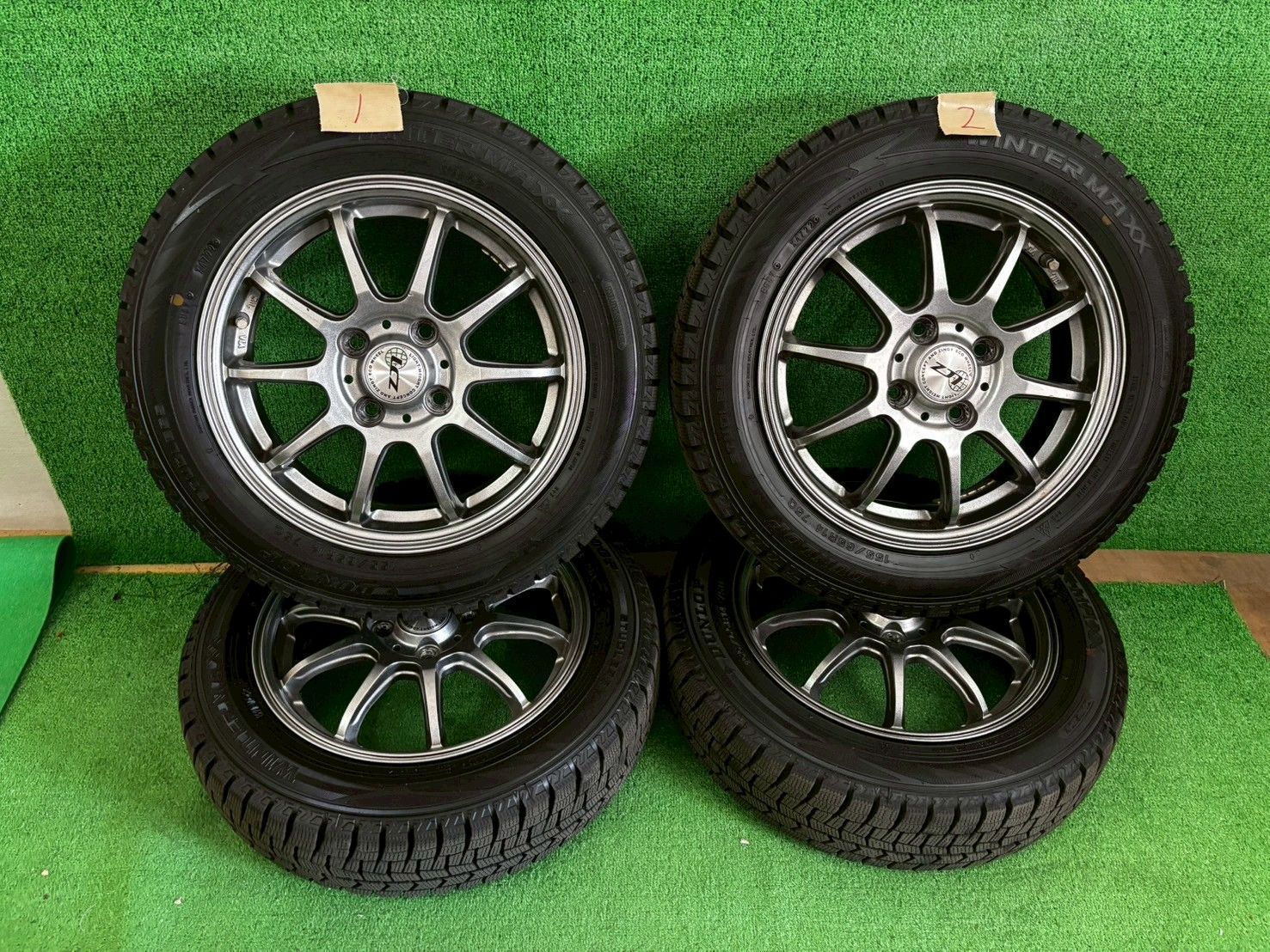 ダイハツ ミラココア L675S スタッドレスタイヤ アルミホイール 4本セット 155|65|14 み
