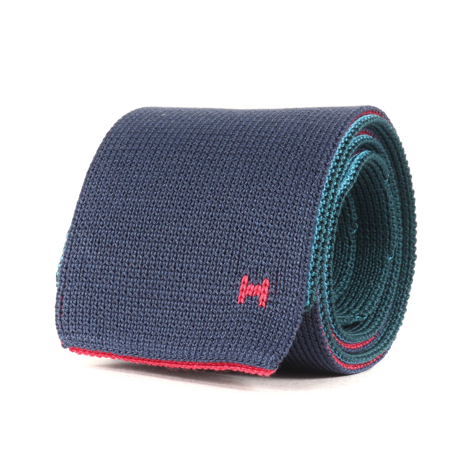 エルメスHERMESリバーシブルシルクニットネクタイ4色H柄キャトル