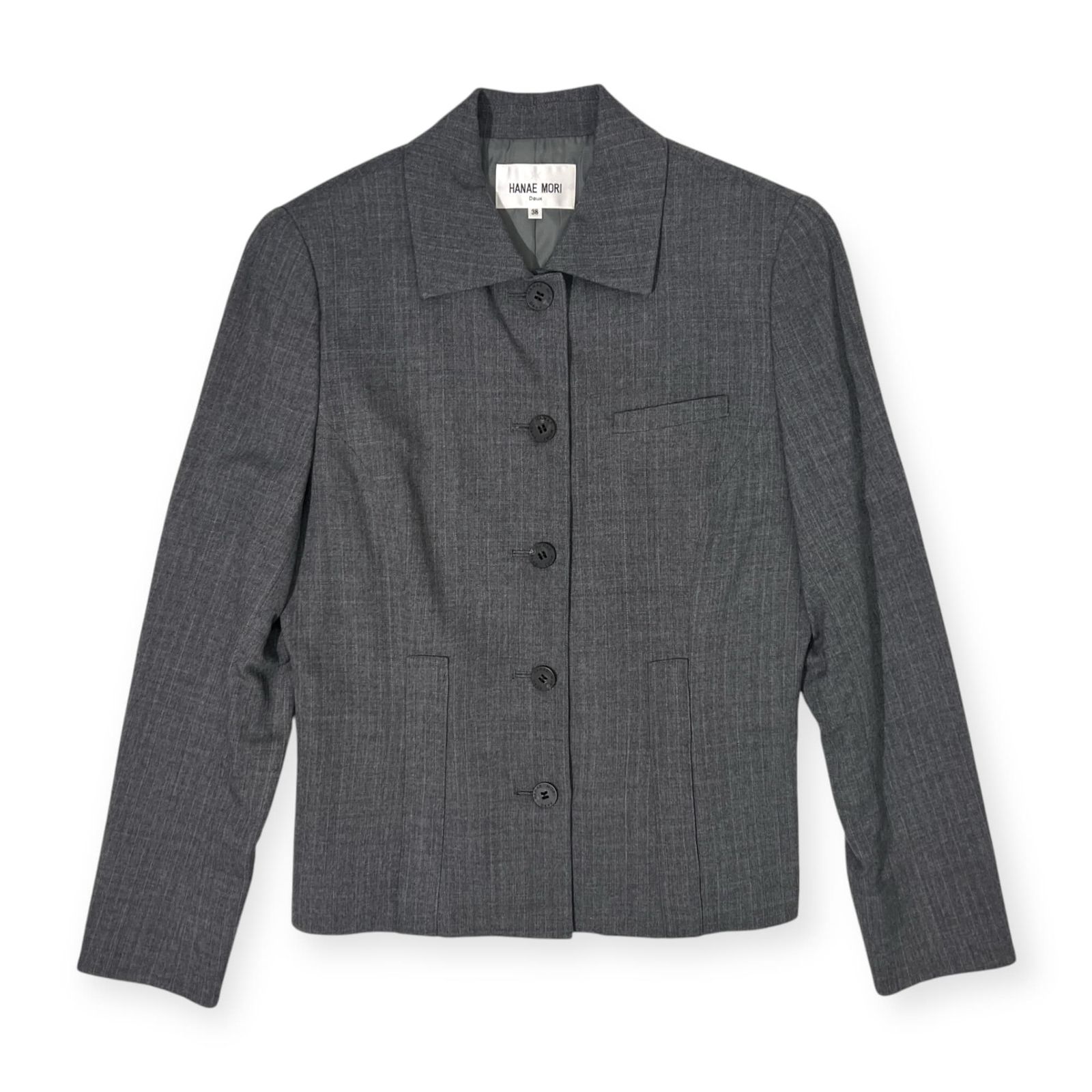 美品 HANAE MORI セットアップ モヘア 42サイズ LLサイズ K HANAE MORI Deux ハナエモリ セットアップ スーツ ジャケット