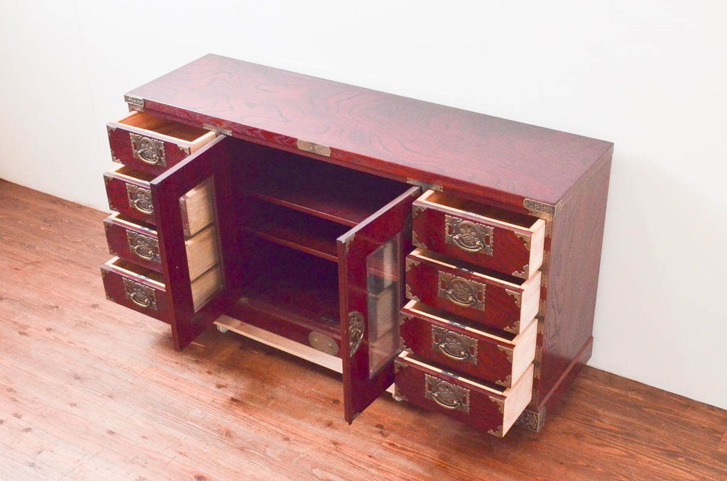 H*Y様 飛鳥工芸 ケヤキ製箪笥 民芸家具 テレビボード テレビ台 観音扉