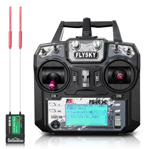 FLYSKYFS-i6X10チャンネル送信機とFS-iA10B受信機 2.4GHzRCコントローラー RCカー ボート 飛行機 ヘリコプター ドローン ロボット 建設車両用 モード2