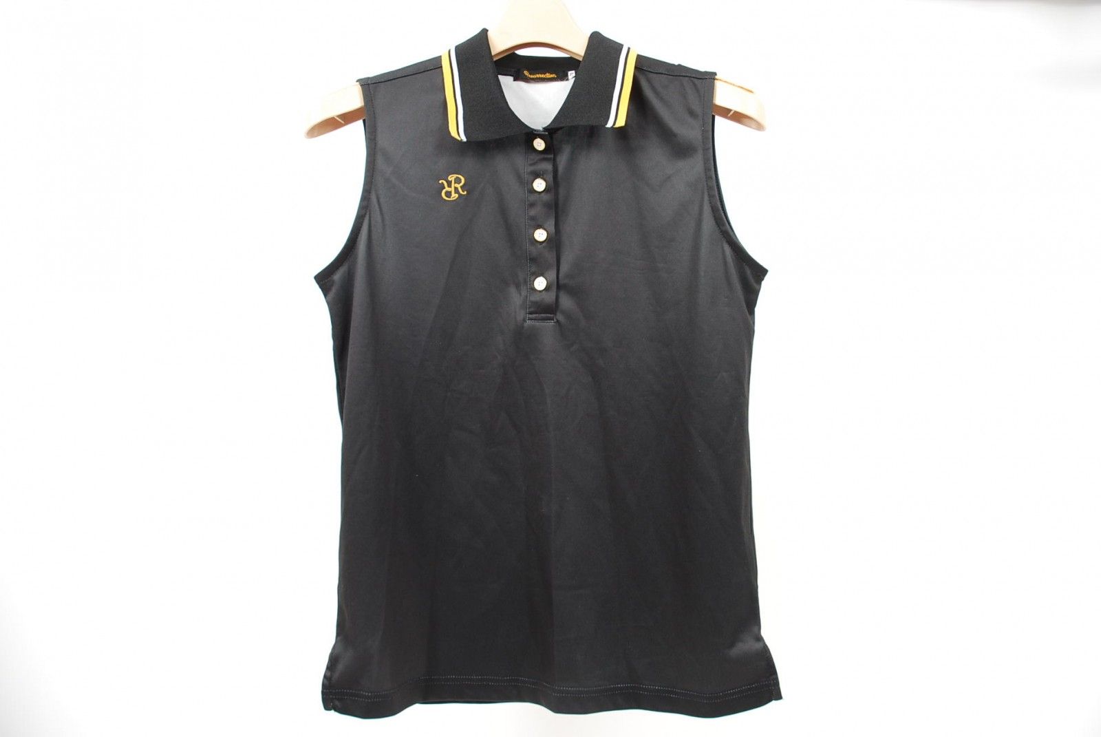coco 中古 レザレクション Resurrection レディース ノースリーブ M 黒  ブラック  ポロシャツ シンプル 中古 レディース レザレクション Resurrection ノースリーブ M