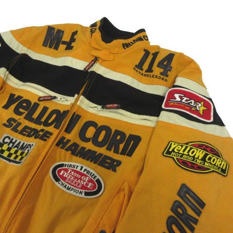 836 YELLOW CORN フリース　ダック アイボリー　プリント　ワッペン 836 YELLOW CORN フリース ダック アイボリー プリント ワッペン