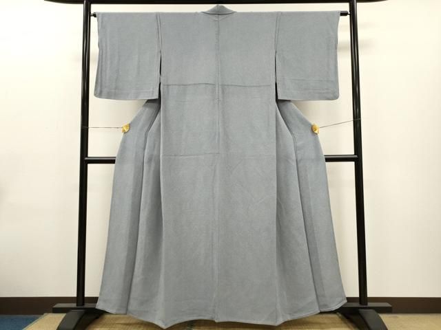 平和屋着物▽江戸小紋　彫士：住田双光・染士：服部光擴　単衣　本草木染　鮫小紋柄　反端付き　正絹　逸品　AAAZ9236fy