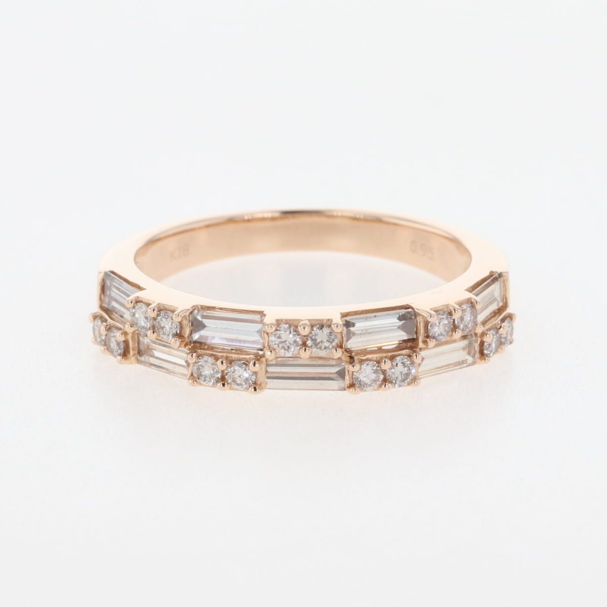 メレダイヤ デザインリング PG ピンクゴールド 指輪 リング 15号 K18 ダイヤモンド レディース