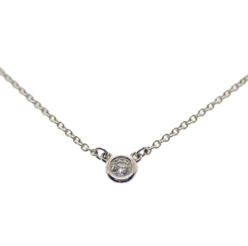 Aランク TIFFANY-Co. バイザヤード ペンダント 60017891 ネックレス スターリングシルバー ダイヤモンド レディース ジュエリー|アクセサリー