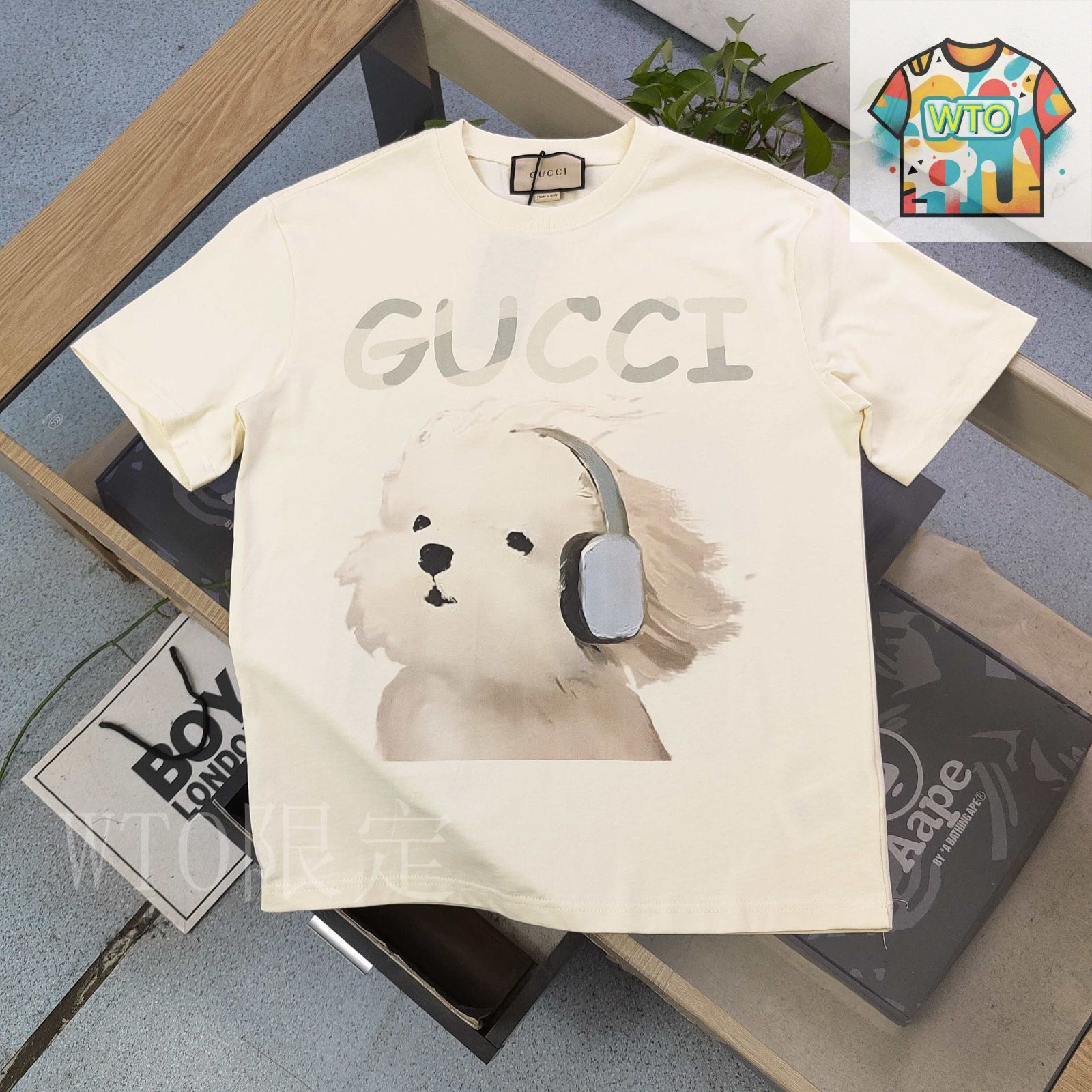 ヘッドホン gucci 今日特価】GUCCI 2025 ヘッドフォン犬柄ロゴ T-3 - メルカリ