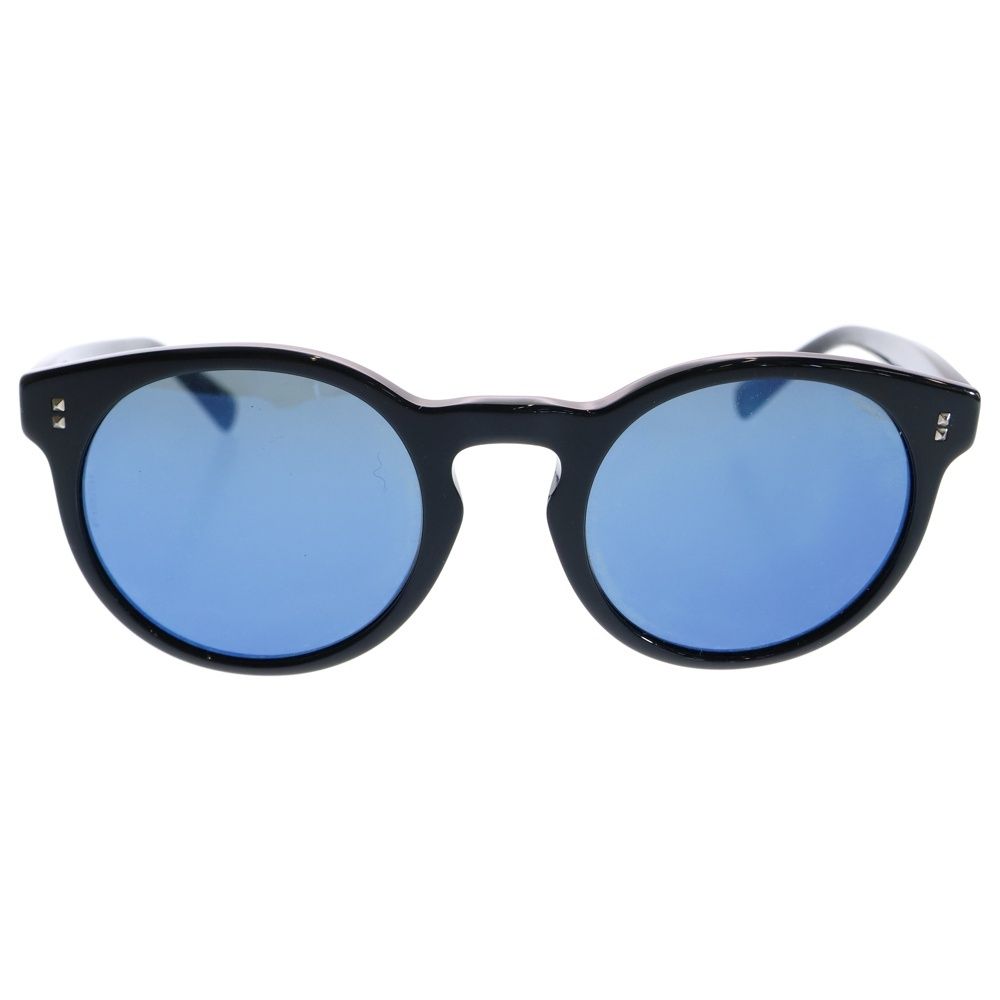 VALENTINO GARAVANI ヴァレンチノガラヴァーニ スタッズ サングラス ラウンド ブラックフレーム ブルーレンズ シルバー金具 va4009