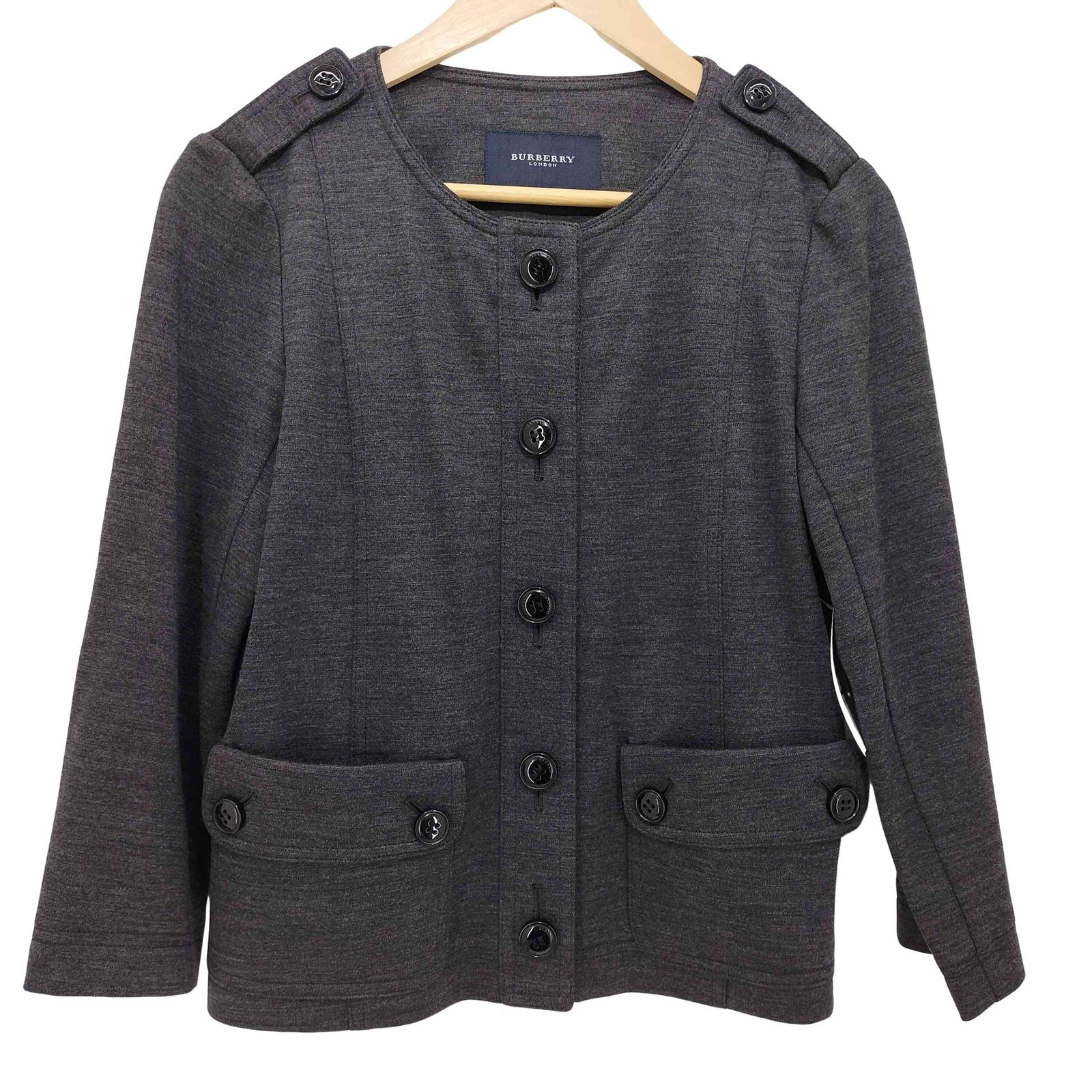 バーバリーロンドン BURBERRY LONDON ノーカラー ウール ブルゾン 