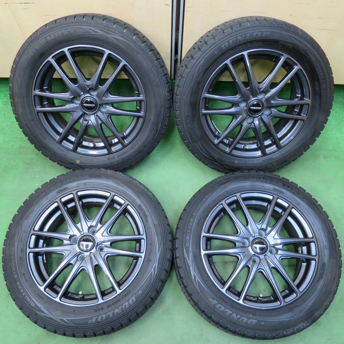 送料無料] バリ溝！キレイ！9.5分☆スタッドレス 175/65R15 ダンロップ 