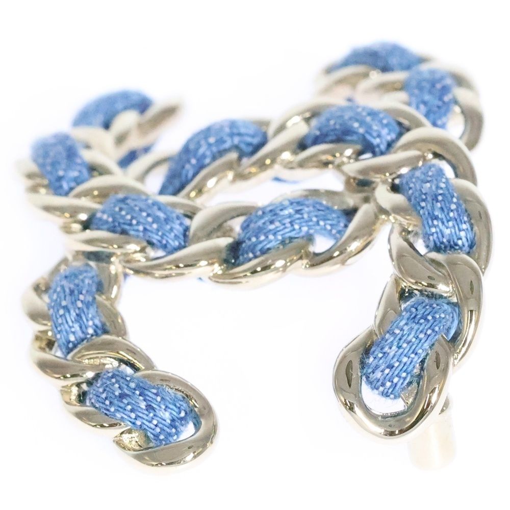  CHANEL シャネル ココマーク デニム ブローチ B 25 P GP ブルー ゴールド その他 その他