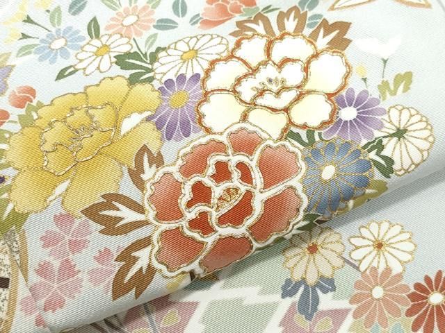 レディース 平和屋着物○訪問着 駒刺繍 花籠文 金彩 ロング丈 正絹