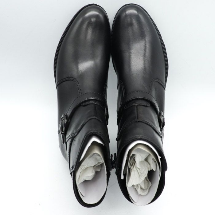 人気SALE爆買いジアーノバレンチーノ　牛革　ベルトデザインロングブーツ 黒 39（24.5cm） ブーツ