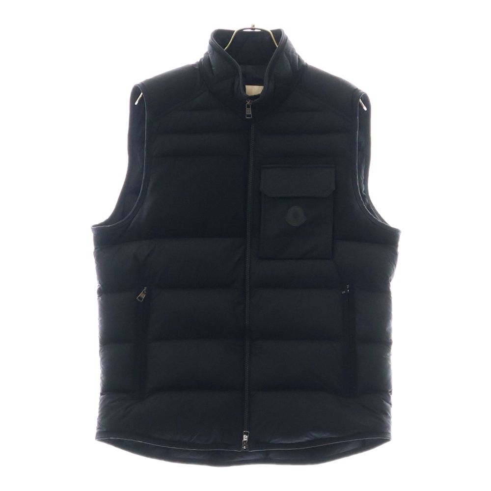 モンクレール　MONCLER ブラック ポロシャツ　同色ロゴ MONCLER (モンクレール) 24AW ESTAGNOUS ロゴワッペン ジップ