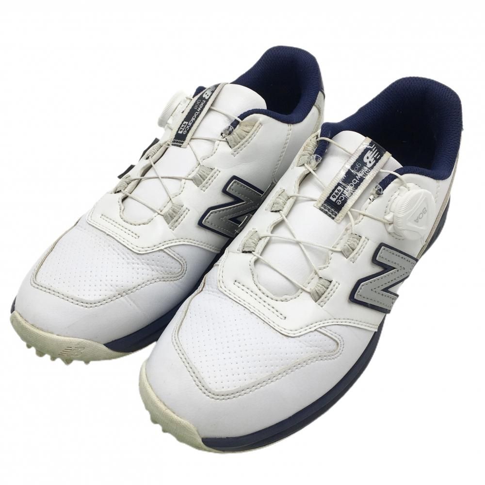 ニューバランス ゴルフシューズ 白×シルバー UGBS966X ダイヤル式 BOA スパイクレス レディース 24.0 ゴルフウェア New Balance