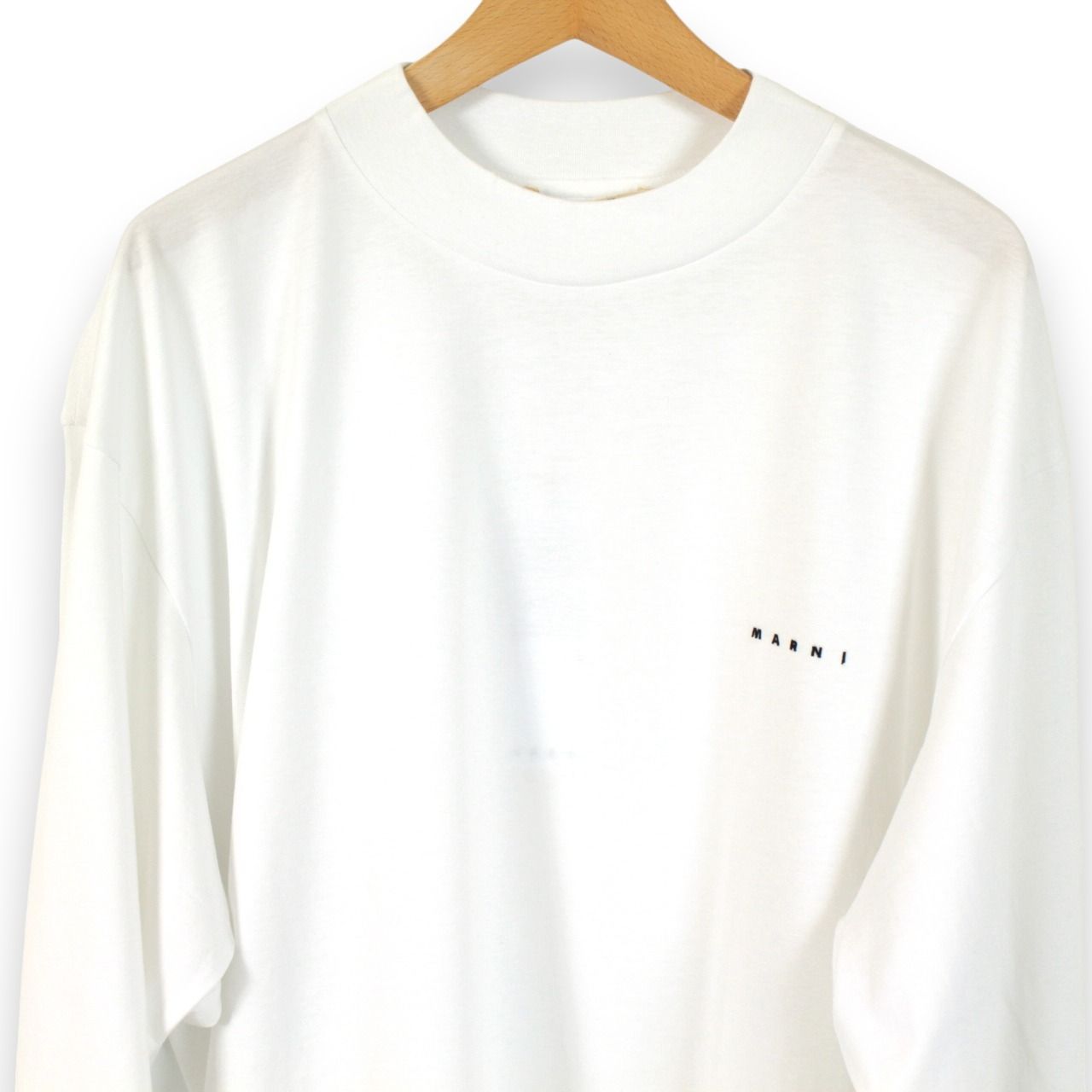 【新品】 マルニ　MARNI　メンズ　ロングスリーブTシャツ　ロンT　長袖Tシャツ　ミニロゴ　ホワイト