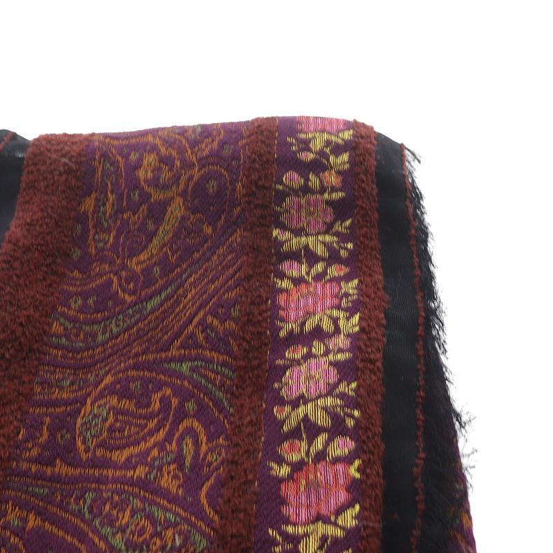 ETRO エトロ マフラー グレー 赤 チェック ETRO - エトロ ウール ジャガード ストール マフラー 赤の通販