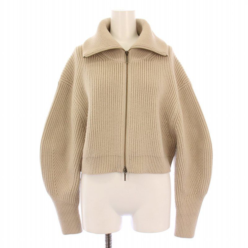 NOBLE 片畦ショートZipカーディガン