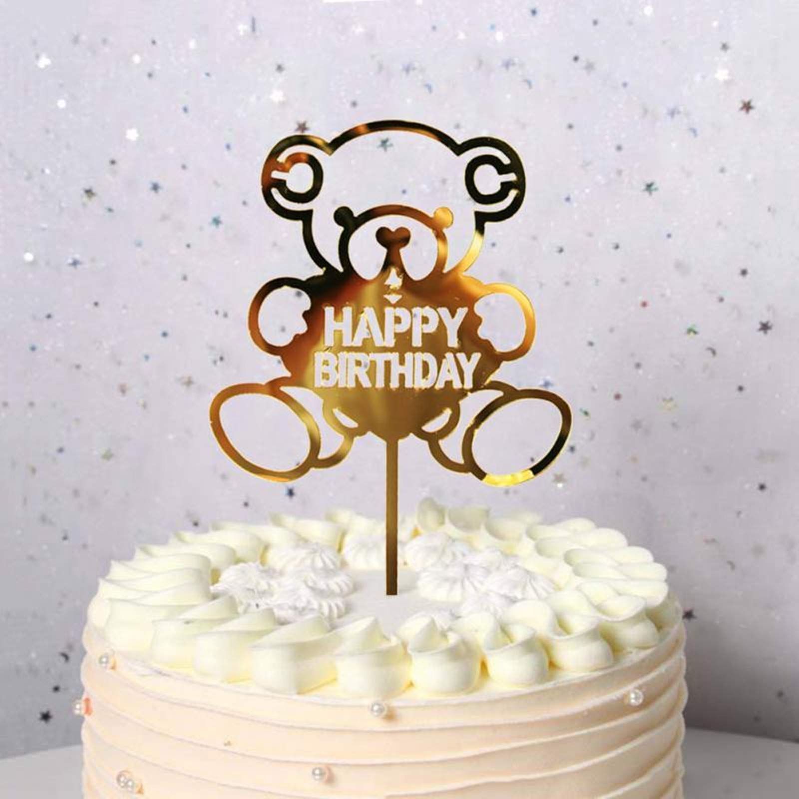 もらって嬉しい出産祝い ゴールド ケーキトッパー 9枚セット Happy Birthday ケーキ挿入カード お誕生日 ウエディング 結婚式 パーティー  ケーキ飾り