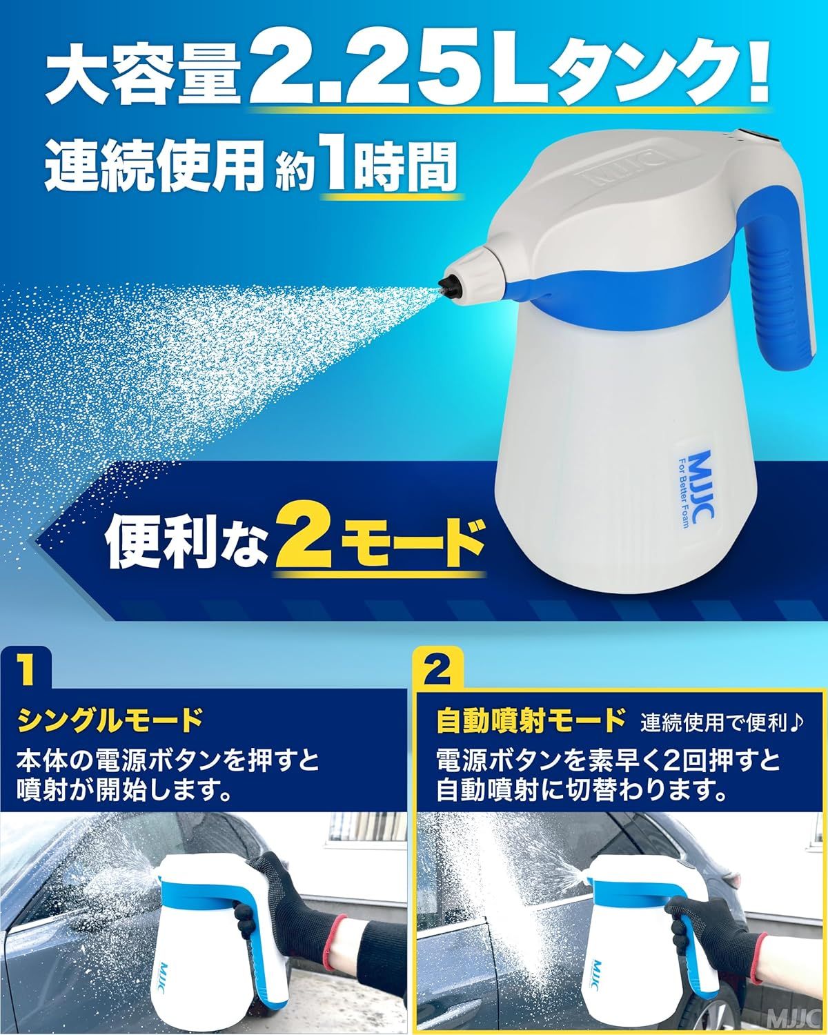 MJJC フォームマスターS 電動フォームガン 神泡シャンプー　神泡ワックス MJJC フォームマスター 電動フォームガン (神泡シャンプー+WAX
