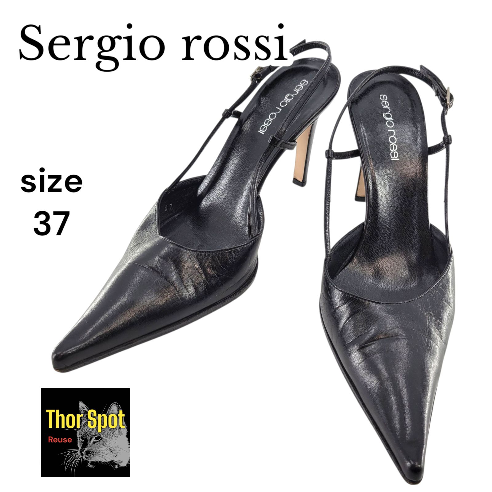 seegiorossi セルジオロッシ パンプス ブラック ポインテッド