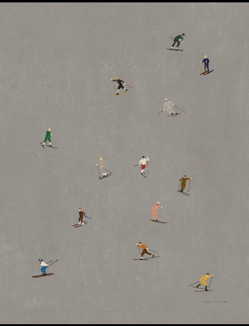 50×40 Fine Little Dayスキーヤーポスター IKEAフレーム付 アート