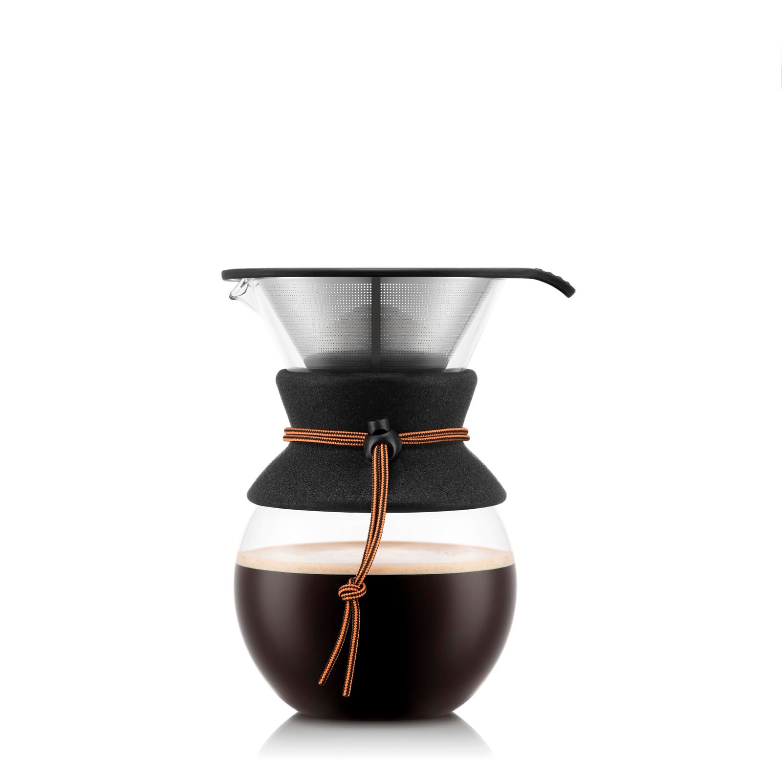 BODUM ボダム コーヒーメーカー ドリッパー POUR OVER プアオーバー ドリップ コーヒーメーカー 1000ml 80周年 フレイムオレンジ ステンレスフィルター ガラスビーカー コーヒー 正規品 11571-926-80