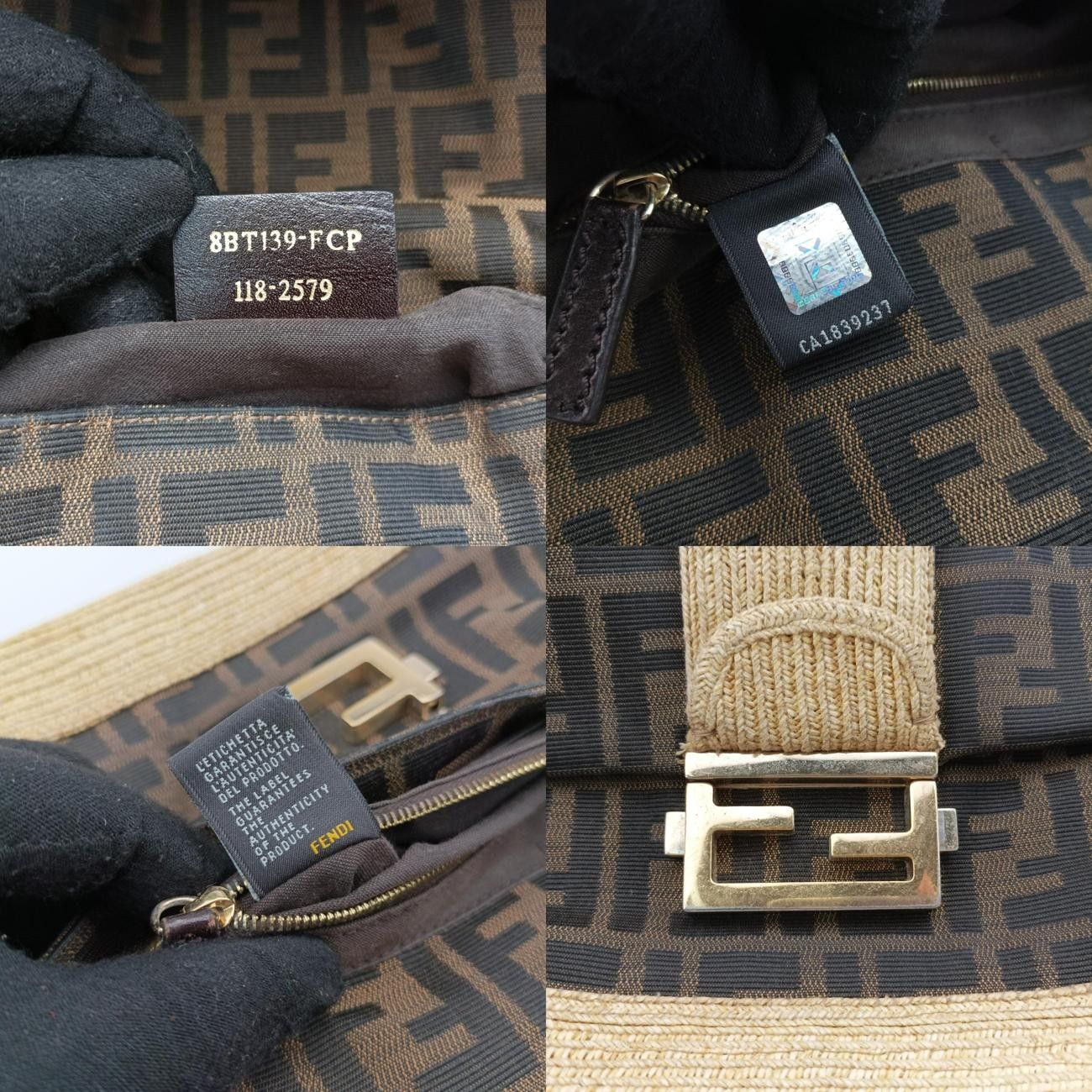 最新アイテム。 フェンディFendiズッカ マキシバゲットベージュ×ブラウンキャンバス8BT1398BT139-FCP 118-2579 当店の商品全て正規品！