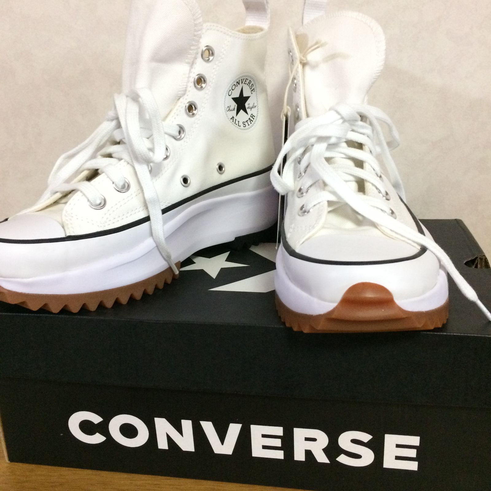 ☆韓国限定 コンバース CONVERSE Run Star Hike ホワイト スニーカー 24.5ｃｍ - メルカリ