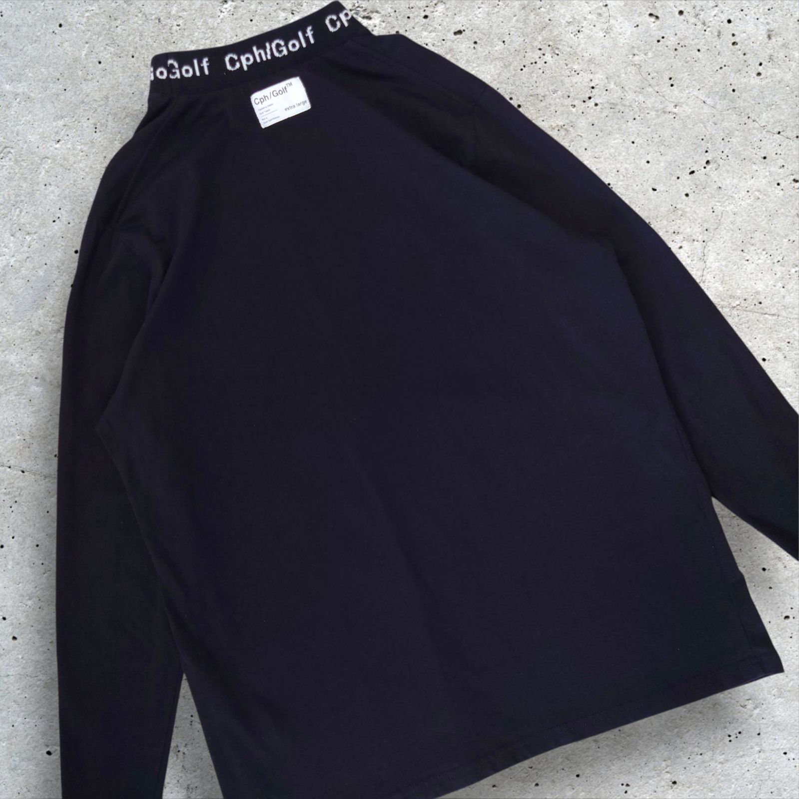 Cph|Golf CAPTAINS HELM GOLF モックネック ネックロゴテープ ブラック