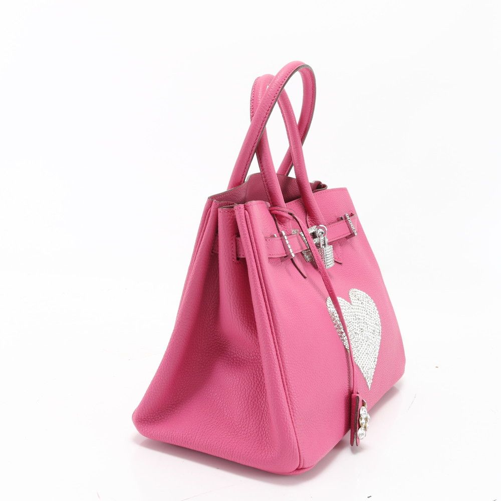 極美品 ASAMI ハート ラインストーン トート バッグ バーキン 風