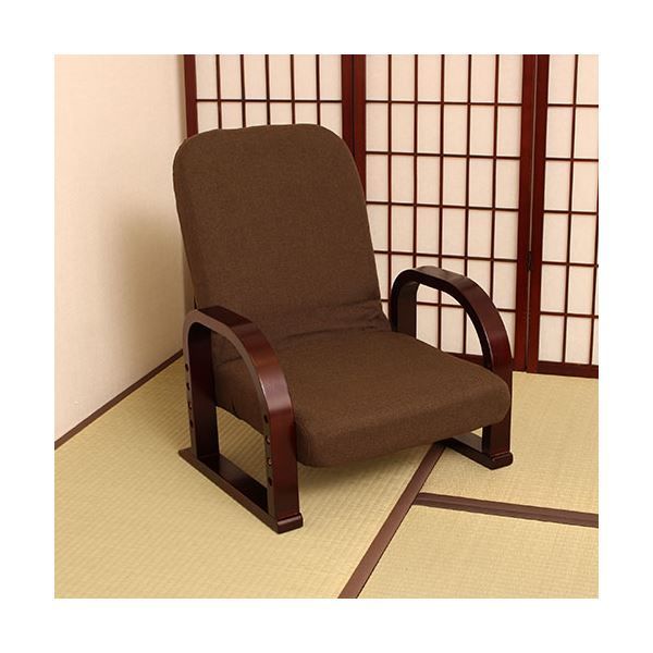 谷村実業 立ち座りらくらく座椅子 ミドルタイプ リクライニング ブラウン TAN-101M-BR