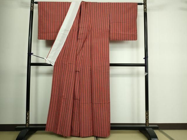 平和屋着物▽上質な紬 単衣 花蝶文 正絹 逸品 DAAV9730sf