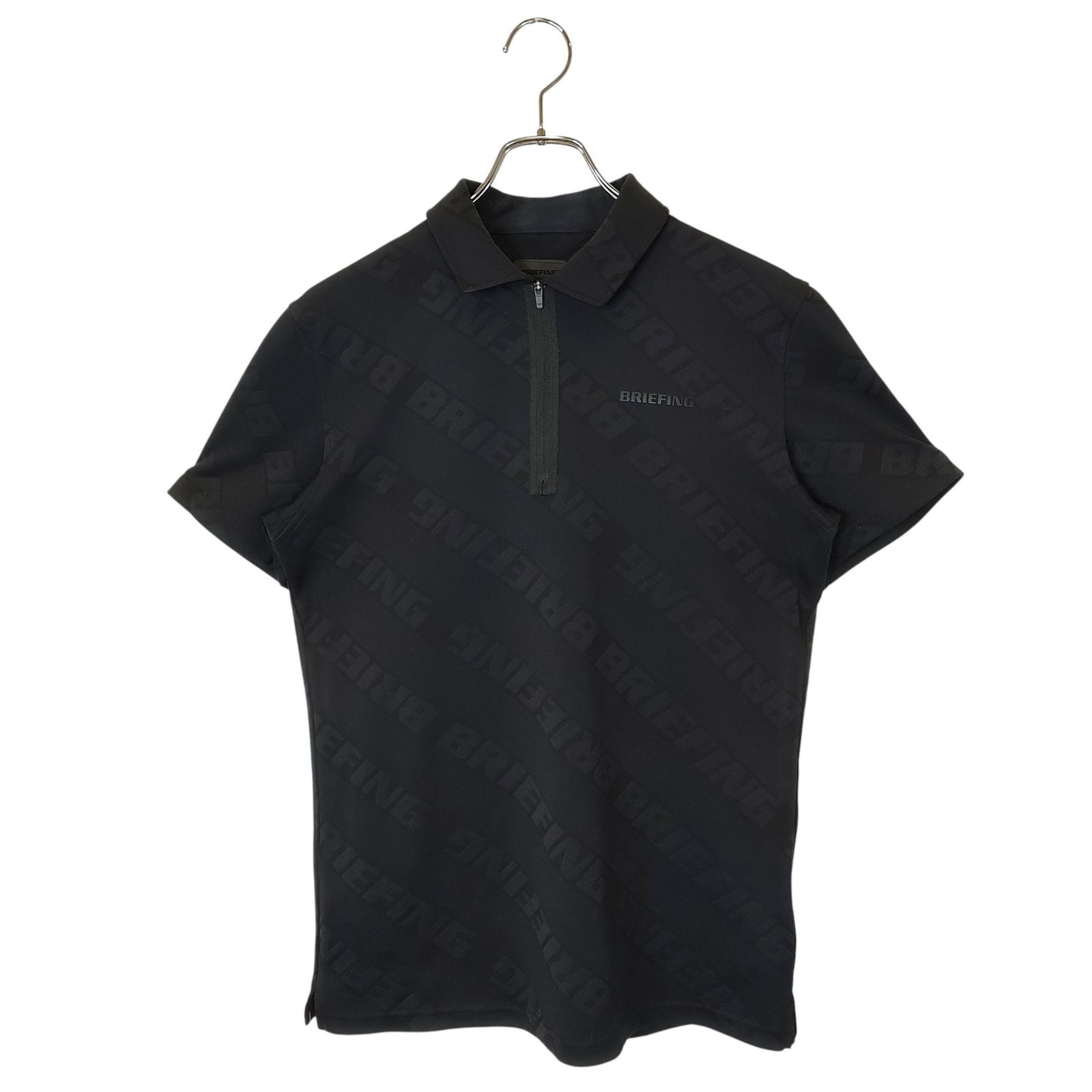 BRIEFING GOLF ブリーフィングゴルフ 23SS BIAS LOGO HALF ZIP SHIRT ハーフジップ 半袖 ポロシャツ BRG231M02 M ブラック メンズ