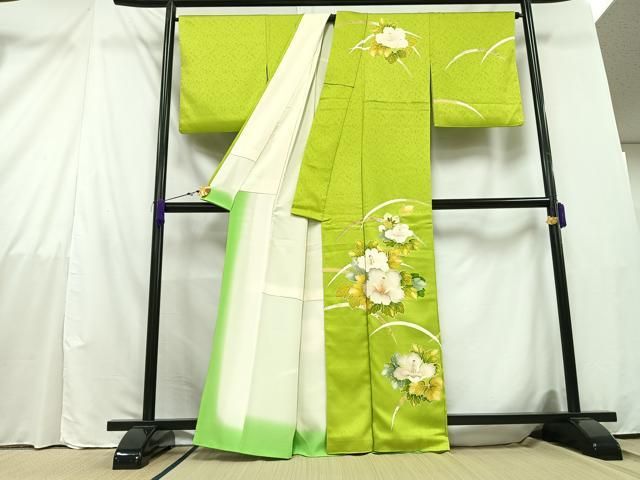 平和屋着物＊夏物 訪問着 絽 葡萄蔦の葉文 正絹 逸品 CAAW0871ng